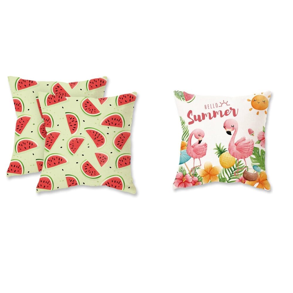 7892 Summer Throw Pillow Covers 18x18 Inch Set of 3 Fruit Watermelon